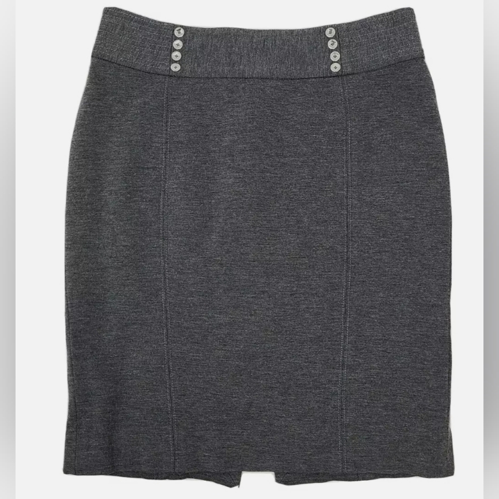 White house black market WHBM solid gray pencil skirt women's size 2